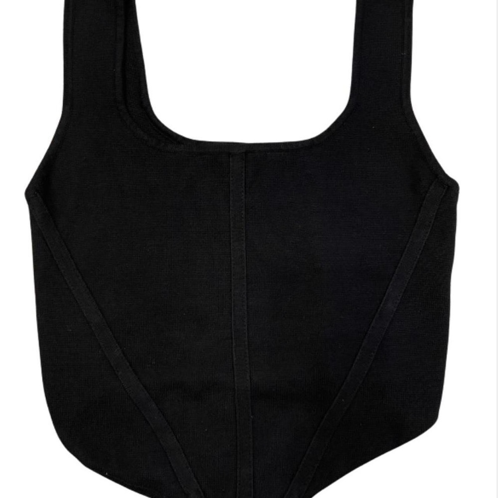 House of Harlow 1960 Black Square Neck Tank Top - Picture 2 of 6